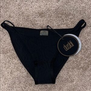DUSKII Black embossed neoprene bikini bottom